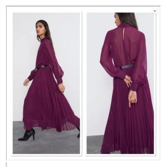 ZARA | Midi Dress with Belt (NWT) - Picture 1 of 11